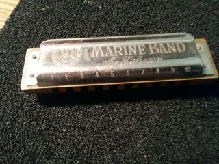 Vintage Harmonica Hohner Marine Band 1896 Key G