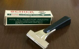 Vintage Gold Tone Schick Injector Safety Razor W/ Blades