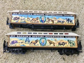 2x Different Pt Barnum’s Special Advertising Passenger Circus Cars - Vintage Ho