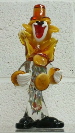Mirano Glass Clown,  Vintage Mid Century Italian Hand Blown Glass - 171