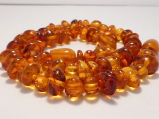 Fine Lovely Vintage Baltic Amber Bead Necklace 16 " 18.  5g
