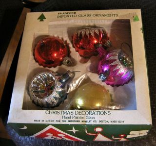 VINTAGE CHRISTMAS GLASS ORNAMENTS - BRADFORD 2