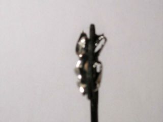 Vintage CROWN TRIFARI Silver - Tone Metal Clear Rhinestone Clip Earrings W/Pat No 2