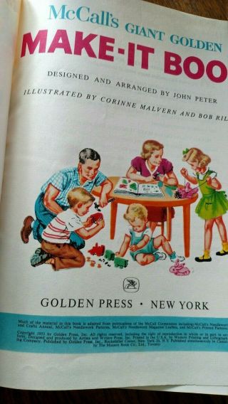 McCalls Giant Golden MAKE IT BOOK 1953 Vintage Child ' s Craft Book 4