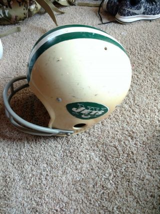 Vintage York Jets Football Helmet Rawlings Air - Flo Hnfl Medium Youth White