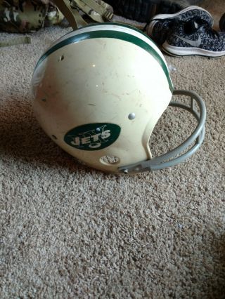 Vintage York Jets Football Helmet Rawlings Air - flo HNFL Medium Youth White 3