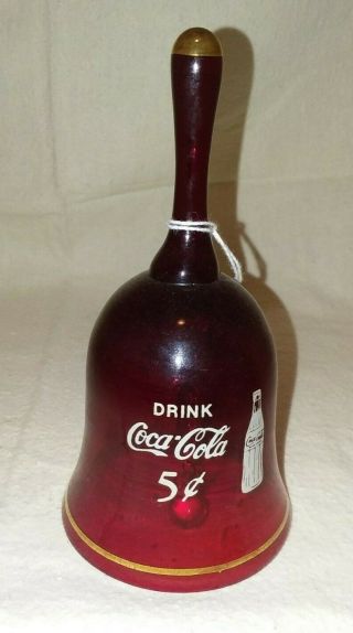 Ruby Red Vintage Coca Cola Bell 2 3/4 X 5 " Tall No Chips Or Cracks