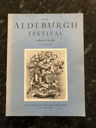 Vintage 1952 Aldeburgh Festival Of Music And The Arts Programme