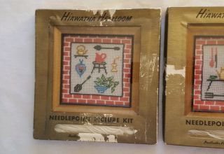 Hiawatha Heirloom Needlepoint Picture Kit Set of 2 No.  6111/1 & 6111/2 VTG 1961 4