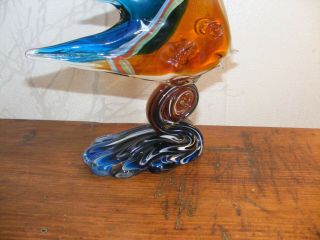 Vintage/Classic/Retro Mid Century Murano Glass Angel Fish 12 in Tall Colourful 3