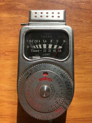 Vintage Votar Electric Exposure Meter with Leather Case and box 2