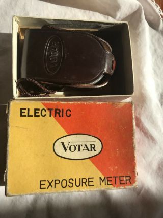 Vintage Votar Electric Exposure Meter with Leather Case and box 5