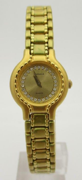 Vintage Ladies Seiko Lassale Gold Tone Crystal Dial Quartz 20mm Watch