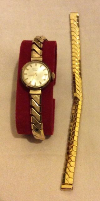 Vintage Ladies Excalibur Mechanical Watch With Rolled Gold Front,  Extra Strap