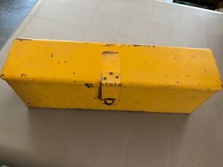 Vintage Tractor Toolbox Caterpillar? Case? Clasp Closure Tool Box Yellow