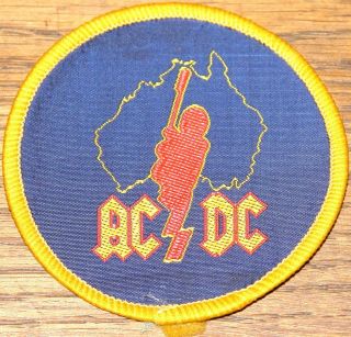 Ac/dc Vintage Circa 1981 Embroidered Woven Colth Sewing Sew On Patch