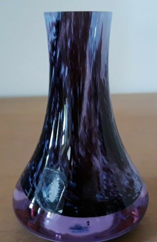Caithness Vintage Purple Swirl Art Glass Bud Vase / Paperweight,  11 Cm
