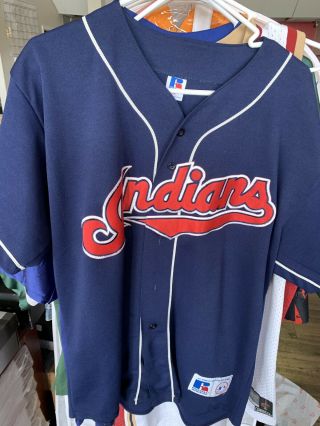 Vintage Cleveland Indians Chief Wahoo Majestic Baseball Jersey Men’s Lg