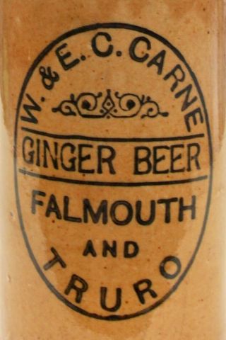 Vintage 1900s W & E C Carne Falmouth & Truro Cornwall Cornish Ginger Beer Bottle