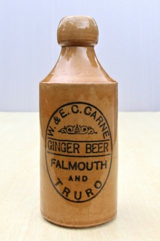 VINTAGE 1900s W & E C CARNE FALMOUTH & TRURO CORNWALL CORNISH GINGER BEER BOTTLE 2
