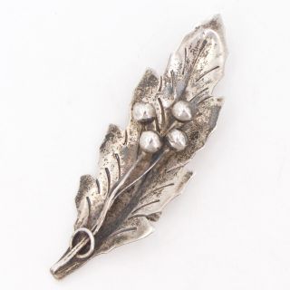 Vtg Sterling Silver - Mexico Taxco Flower Bouquet Leaf Feather Brooch Pin - 9g