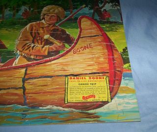 Vtg 1960 ' s Fairchild True Life Adventures Daniel Boone Puzzle Canoe Trip 1553 3
