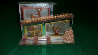 Vintage Murano End Of Day Miniature Glass Deer Diorama