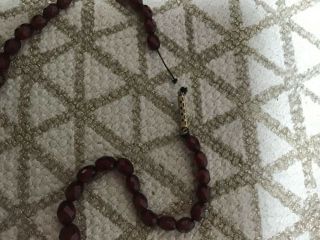 Vintage Art Deco bakelite cherry amber facet cut bead necklace (need restrung) 2