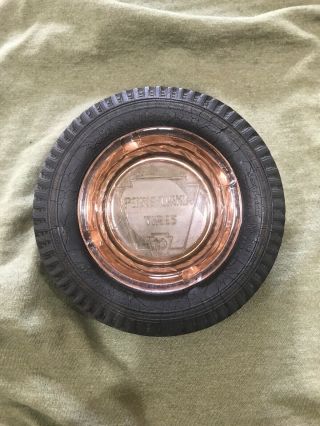 Vintage Pennsylvania Tires Pink Depression Glass Ashtray.  No Chips