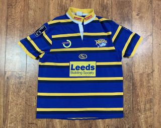 Vintage Leeds Rhinos Short Sleeve Rugby League Shirt Kit Top Jersey Xxxl 3xl 3x