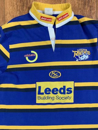 Vintage Leeds Rhinos Short Sleeve Rugby League Shirt Kit Top Jersey XXXL 3XL 3X 2