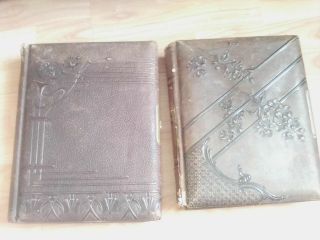 X2 Vintage Victorian Antique Book Album Of Early Photographs