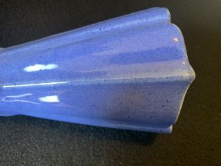 Vintage Brush Nelson McCoy Pottery Wall Pocket Horn Cornucopia Blue Glaze 4