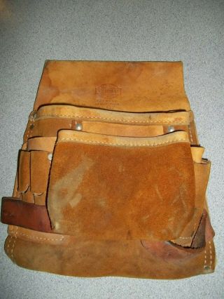 Vintage Nicholas Work Gear Tool Pouch 823 Leather No Belt Made In Usa