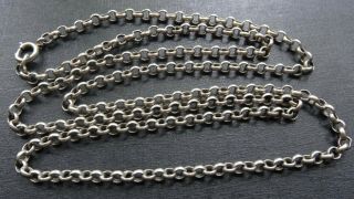 Vintage Silver 24 " Long Chain Necklace - A349