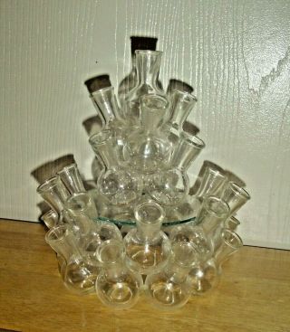 Vintage Mid Century Modern Clear Glass Multi Bottles Bud Vases