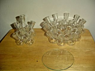 Vintage Mid Century Modern Clear Glass Multi Bottles Bud Vases 3