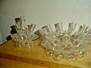Vintage Mid Century Modern Clear Glass Multi Bottles Bud Vases 4