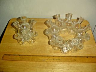 Vintage Mid Century Modern Clear Glass Multi Bottles Bud Vases 5