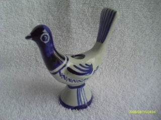 Vintage Soholm Denmark Ceramic Bird Candle Holder Cobalt Blue