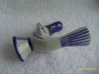 Vintage Soholm Denmark Ceramic Bird Candle Holder Cobalt Blue 2