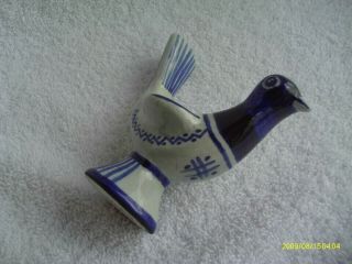 Vintage Soholm Denmark Ceramic Bird Candle Holder Cobalt Blue 3