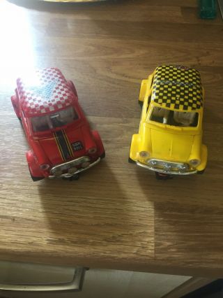 Two Vintage Scalextric Minis Coopers 1960