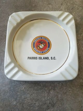 Vintage Marine Corps Parris Island Ashtray
