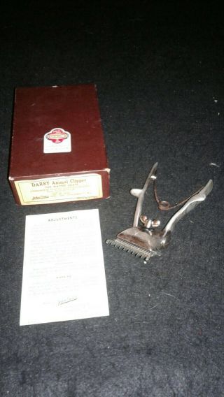 Vintage Oster " Darby " Animal Hair Clippers W/original Box.