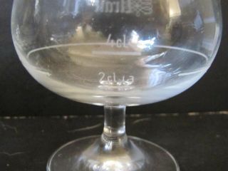 6 (SIX) Vintage Asbach Uralt Brandy Snifter Glasses / Etched Logo 2cl / 4cl 4