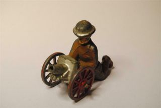 Barclay Manoil Vintage Lead Toy Army/military Kneeling Soldier,  With Cannon