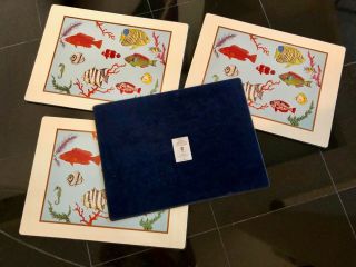 Vintage LADY CLARE Placemats,  LYNN CHASE design TROPICAL FISH Set of 4,  England 5