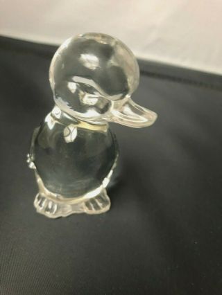 Vintage Fenton Clear Glass Duck - Cute :)