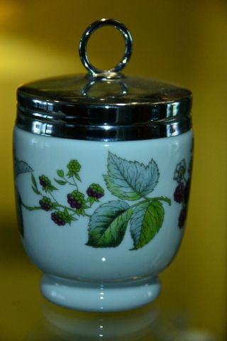 Vintage Royal Worcester Porcelain Egg Coddler Country Kitchen Blackberry